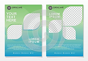 Business brochure template with green and blue gradation color