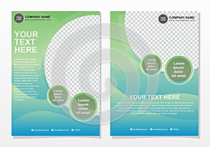 Business brochure template with green and blue gradation color