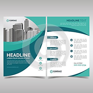 Business brochure template with wavy shapes