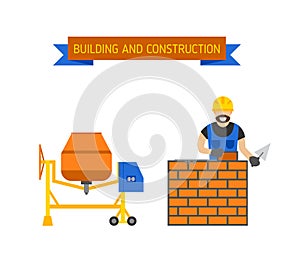 Business, builders people building, teamwork professional worker vector concept.