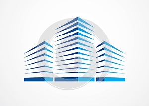 Business building, modern architecture vector illustration. Real