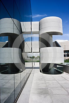 Business building stairs