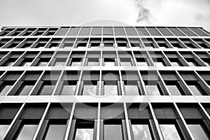 Business buildings architecture. Black and white.