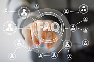 Business button FAQ connection web communication