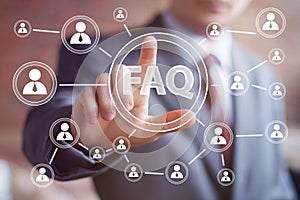 Business button FAQ icon connection web communication