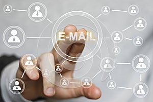Business button online messaging mail sign sending