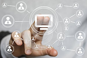 Business button sign media web connection computer icon