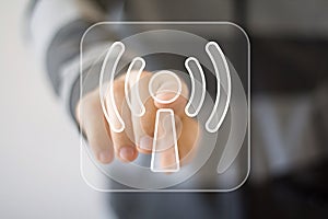 Business button Wifi connection signal