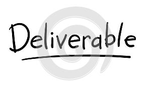 Business Buzzword: deliverable - vector handwritten phrase