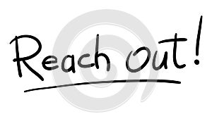 Business Buzzword: reach out - vector handwritten phrase