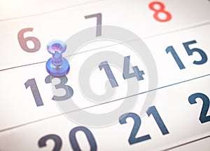 Business calendar closeup