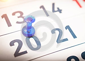 Business calendar closeup