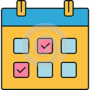 Business calendar schedule plan flat vector icon