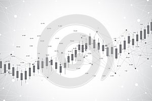 Business candle stick graph chart of stock market investment trading ackground design. Stock market chart. Bullish point