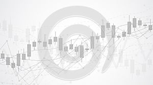 Business candle stick graph chart of stock market investment trading on dark background design. Bullish point, Trend of graph.