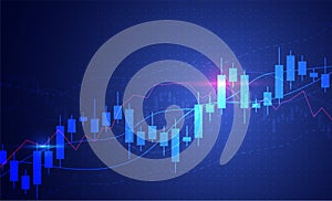 Business candle stick graph chart of stock market investment trading on white background design. Bullish point, Trend of graph.