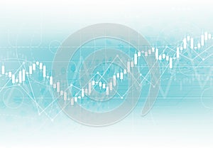 Business candle stick graph chart of stock market investment trading on white background design. Bullish point, Trend of graph. photo