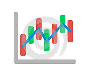 Business candlestick graph chart vector color icon / Stock price , Exchange rate, Economic index