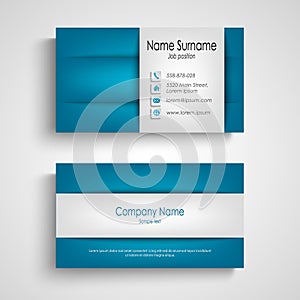 Business card with abstract blue gray design template