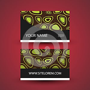 Business Card with Abstract Gravels Pattern