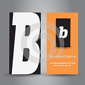 Business card with Alphabet letter B logo design