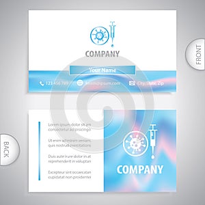 Business card - Biohazard test and analysis. Laboratory research for biological microorganism.