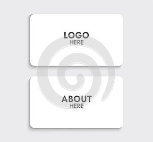 Business Card Blank White Mockup Round Corner Corporate Identity Template