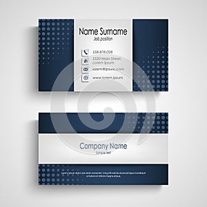 Business card with blue halfone effect template