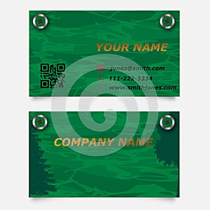 Business card with collor green effect vector.