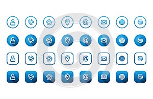 Business card Contacts icons Symbol