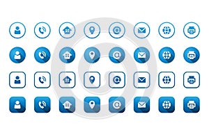 Business card Contacts icons Symbol