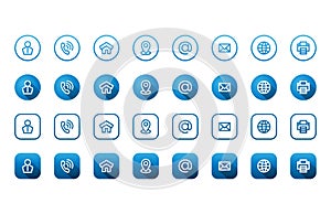 Business card Contacts icons Symbol