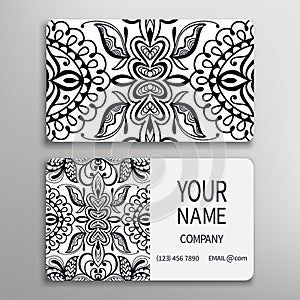 Business card, decorative ornamental invitation