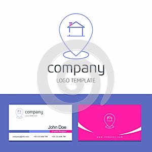 Business card design with navigations company logo vector