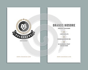 Business Card Design and Retro Logo Template. Vector Design Element Vintage Style for Logotype