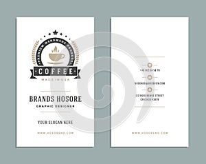Business Card Design and Retro Logo Template. Vector Design Element Vintage Style for Logotype