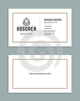 Business Card Design and Retro Style Template Coffee Shop Logo.