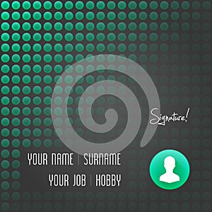 Business Card Design Template. Vector Elements. Personal Vcard Dotted Background Illustration. EPS10