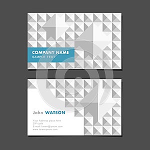 Business card with flat abstract triangle pattern