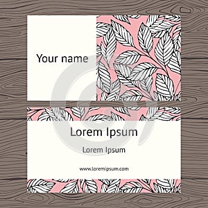 Business card. Floral background for printing