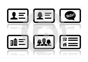 Business card icons set