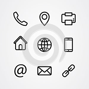 Business card information icons vector design