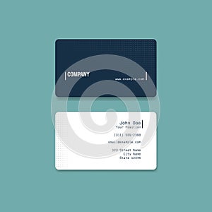 Business card layout, vector template. Modern minimal design style, corporate stationery. Editable print handout.