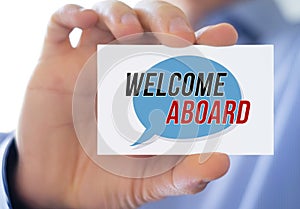 Business card message - Welcome Aboard