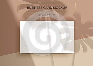 Business card Mockup. Top lighting shadows overlay