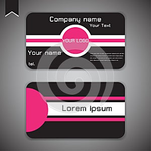 Business card modern pink card