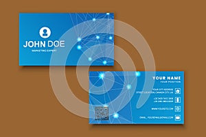 business card, Modern tech company business card design vector template, Corporate identity, Contact card, name card, print design