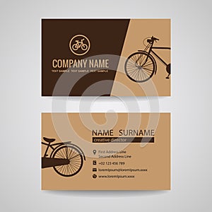 Business card for old vintage bicycle shop or about the Bike