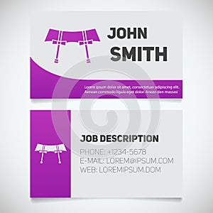 Business card print template with garters logo