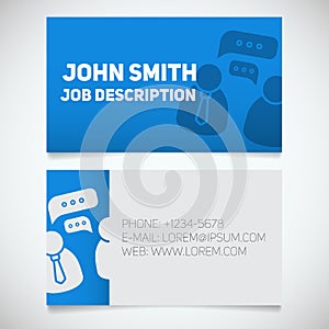 Business card print template with interview logo